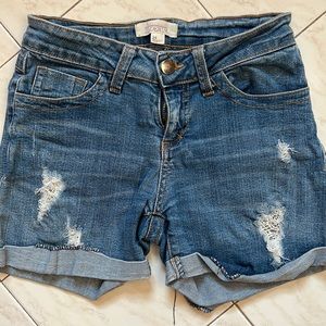 Distressed Jean shorts